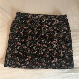 Black Floral Skirt